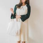 Raglan-shoulder Stitched Pullover Dress