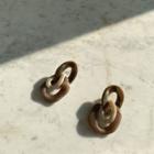 Marble Chain Statement Earrings Brown - One Size