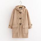 Hooded Duffle Coat Khaki - One Size