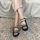 Contrast-trim Self-fastener Sandals