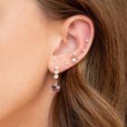 Set Of 5: Rhinestone Stud Earring 97 - Gold - One Size