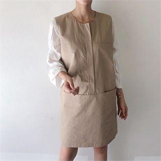 Sleeveless Zipped Shift Dress