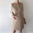 Sleeveless Zipped Shift Dress