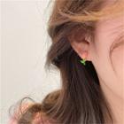 Flower Stud Earring 1 Pair - Green & Pink - One Size