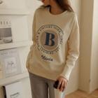 B Printed Slit-side T-shirt