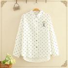 Giraffe Applique Pocket-front Long-sleeve Shirt