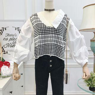 Patchwork Mock Two-piece Shirt