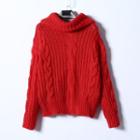 Cable Knit Chunky Sweater Black - One Size