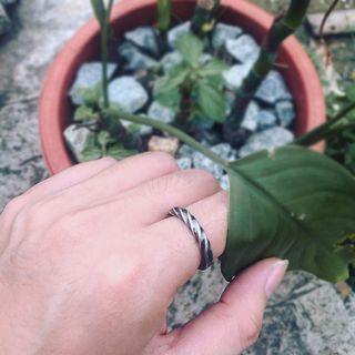 Stainless Steel Twisted Open Ring
