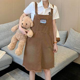 Wide Leg Denim Dungaree Pants / Overall Dress