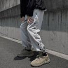 High-waist Button Drawstring Pants