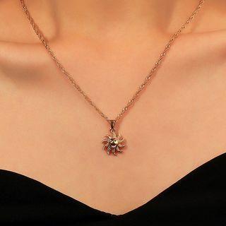 Sun Pendant Alloy Necklace 01 - Gold - One Size