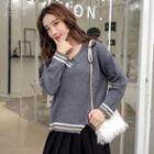 Contrast-lining Sweater