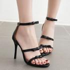 Bow Ankle Strap Stiletto Heel Sandals