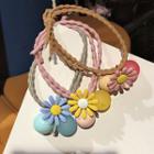 Set Of 3: Daisy Hair Tie Set Of 3 - Multicolor - One Size