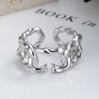 Irregular Chain Sterling Silver Open Ring 1pc - J1923 - Silver - One Size