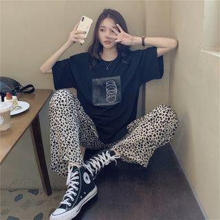 Printed Top / Print Leopard Wide Leg Pants