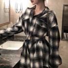 Plaid Long-sleeve Slim-fit Shirt