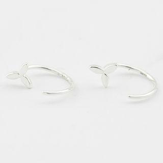 925 Sterling Silver Clover Swing Earring 925 Silver - Silver - One Size