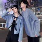 Couple Matching Cable-knit Sweater / Bow Accent Cardigan / Spaghetti Strap Midi A-line Dress / Cropped Straight Leg Pants