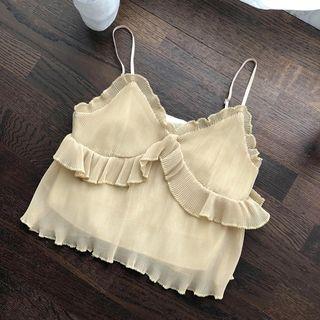 V-neck Frilled Trim Camisole Top