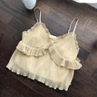 V-neck Frilled Trim Camisole Top