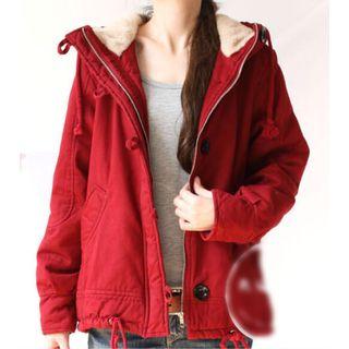 Plain Fleece Lined Padded Coat