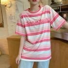 Round-neck Striped Short-sleeve T-shirt