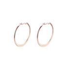 Simple Plated Rose Gold Round Earrings Rose Gold - One Size