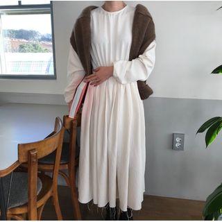 Crew-neck Long-sleeve Midi Dress