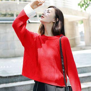 Color Block Sweater Red - One Size