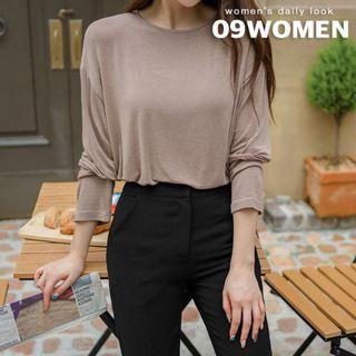 Plus Size Round-neck Textured T-shirt In 9 Colors