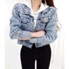 Pearly Denim Trucker Jacket Blue - One Size