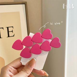 Heart Hair Clip 1 Pc - Heart Hair Clip - Rose Pink - One Size