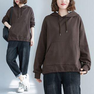 Plain Hoodie Coffee - One Size