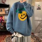 Smiley Face Embroidery Sweater