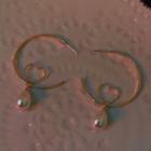 Faux Pearl Alloy Heart Open Hoop Earring