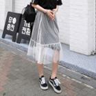 Dot-mesh Sheer Midi Skirt