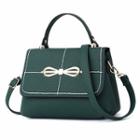Bow Accent Faux Leather Satchel Bag