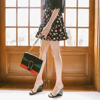 Tiered Rosette A-line Mini Skirt
