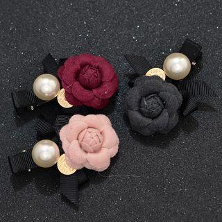 Flower Faux Pearl Hair Clip