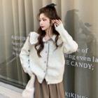 Wide-collar Cardigan / Midi A-line Skirt