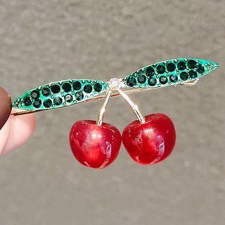 Cherry Rhinestone Hair Clip