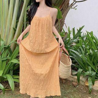 Spaghetti Strap Strappy Midi Smock Dress