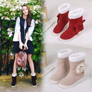 Faux-suede Ankle Snow Boots