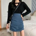 Mini A-line Skirt / Irregular Hem A-line Skirt