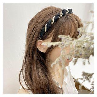 Pearl Organza Ruched Hair Band