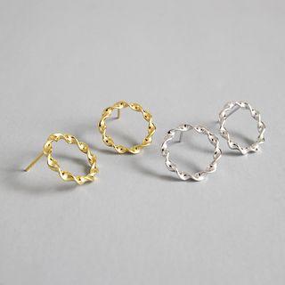 925 Sterling Silver Twisted Hoop Earring