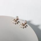 Faux Pearl Dangle Earring 1 Pair - S925 Silver Stud Earrings - White - One Size