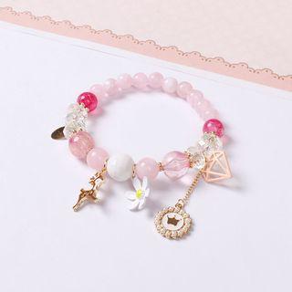 Alloy Deer & Beaded Bracelet As Shown In Figure - One Size